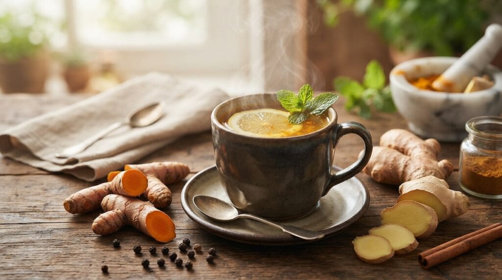 Cúrcuma e gengibre são duas raízes ricas em compostos vegetais estudados pela ciência e podem fazer parte de uma rotina de alimentação natural.