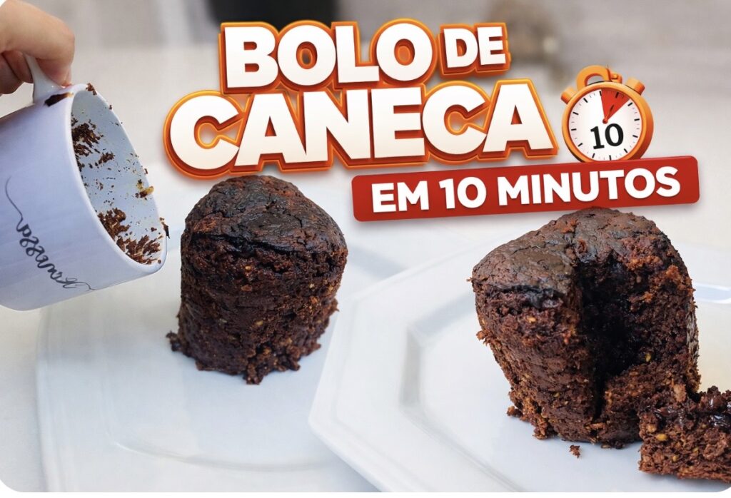 Aprenda a fazer bolo de caneca saudável com aveia, cacau e linhaça. Receita sem açúcar, funcional e pronta em 15 minutos.