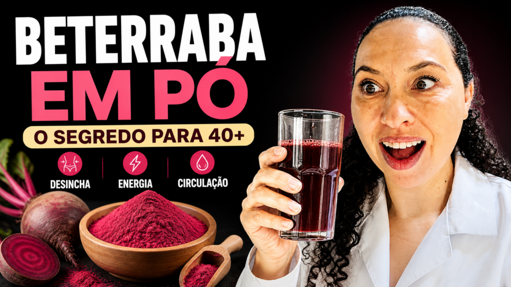 1 COLHER POR DIA: BETERRABA EM PÓ para Energia, Pressão e Inchaço (40+)