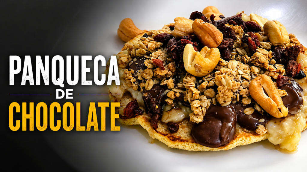 Aprenda como fazer panqueca de aveia com banana e chocolate na frigideira. Receita fácil, fofinha e prática para o café da manhã ou lanche.