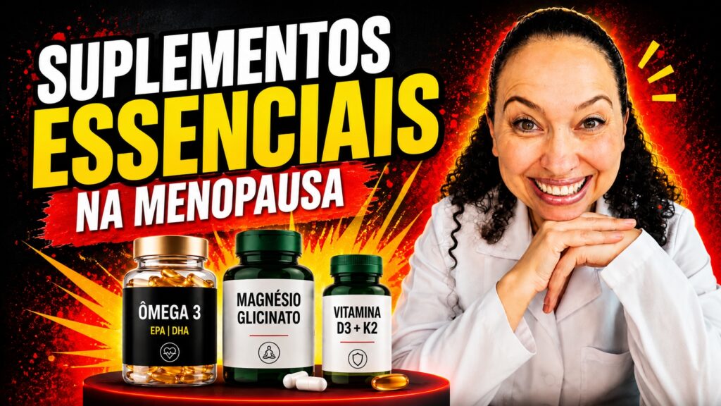 Quais suplementos realmente fazem sentido na menopausa? Neste guia, a nutricionista e fitoterapeuta Vanessa Gaudiano explica vitamina D3, magnésio, ômega-3, colágeno, cúrcuma, gengibre e cravo-da-índia com linguagem simples, segurança e evidências científicas.